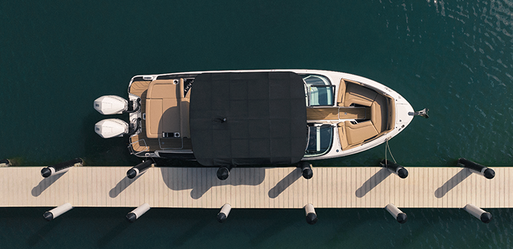 ariel view of a boat