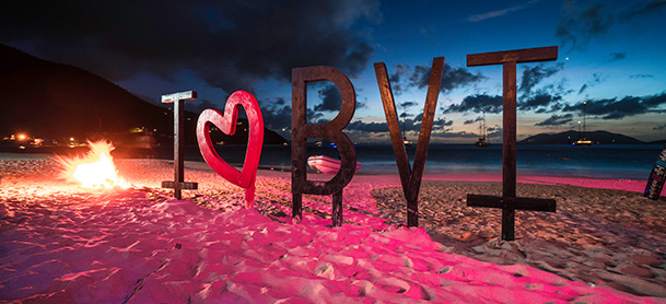 I love BVI written on a beach