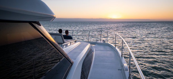 View from a yachts at sunset