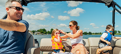 Family on a harris pontoon