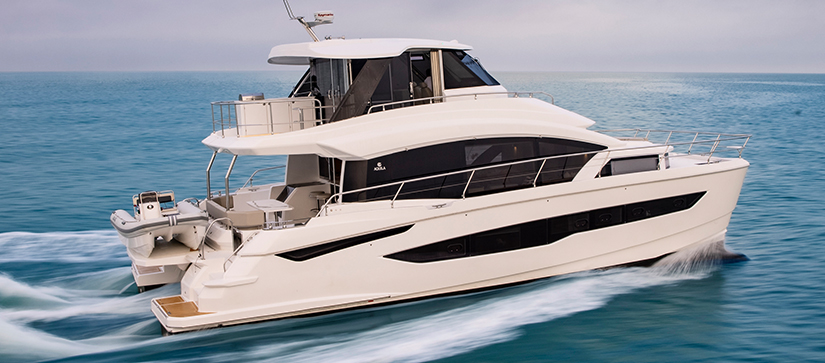 Aquila yacht model in the water