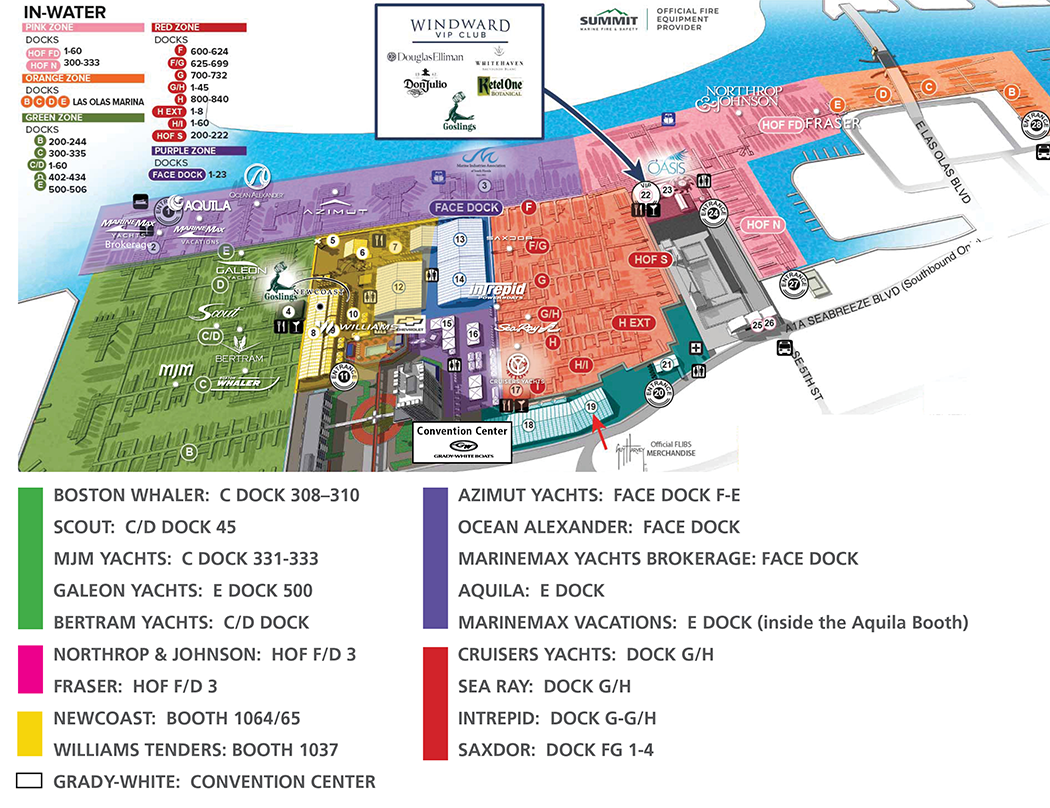 map of the 2025 fort lauderdale international boat show