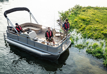 harris pontoon fishing on the lake