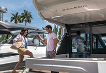 couple going onboard a yacht