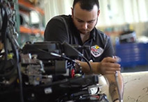 man working on engine