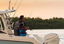 father and son fishing