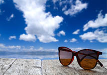 sunglasses on a dock