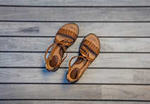 sandals on a dock