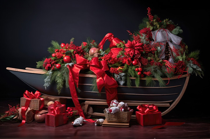 holiday boat décor center piece