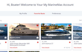 MarineMax My Account Screen