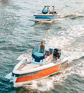 Two Saxdor boats in the water