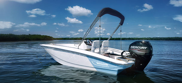 Boston Whaler 130 Super Sport in the water on a sunny day