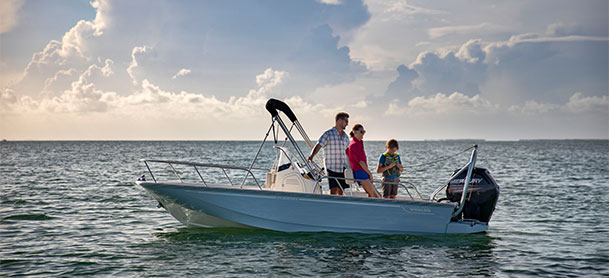 Boston Whaler 170 Montauk on still on the water