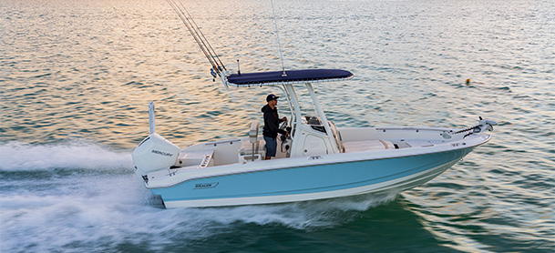 a fisher aboard the boston whaler 220 dauntless