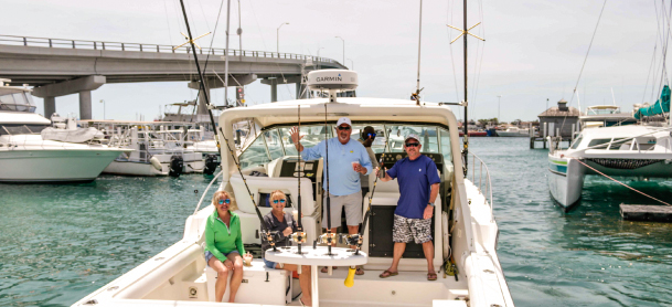 Family on a boat