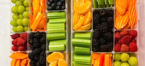 Vegetables in a tackle box