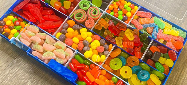 Candy in a tackle box
