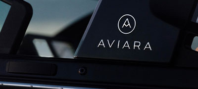 Aviara logo on Aviara boat