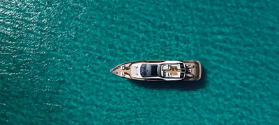 Azimut S Model aerial view on water