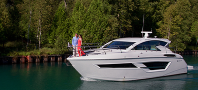 Two individuals on a yacht