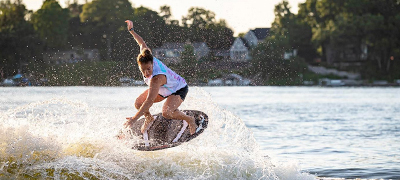 Person wakeboarding