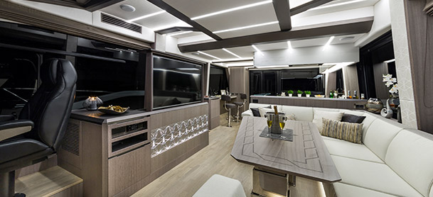 lounge inside yacht
