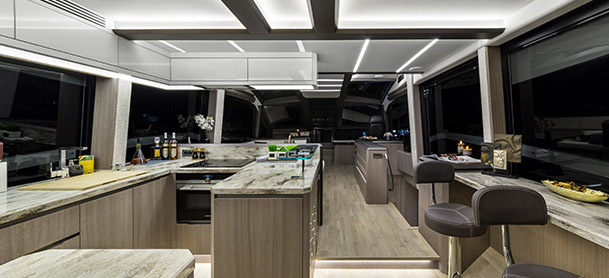 lounge inside yacht