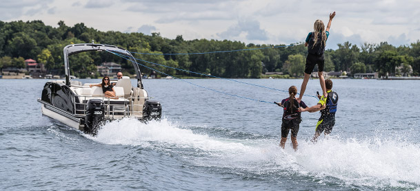 boat towing waterskiiers