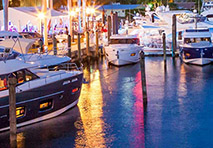 boat on dock at night