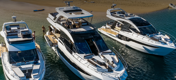 Galeon yachts out on the water