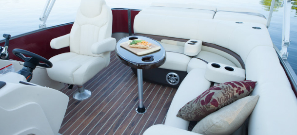 View of easy to maintain pontoon boat interior