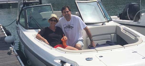 Buckley family on a Boston Whaler