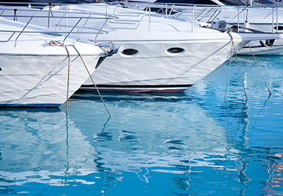 boats tied up and anchored