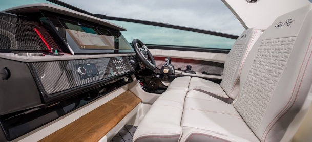 View of a touchscreen display on a Sea Ray