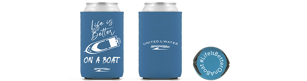 A MarineMax koozie