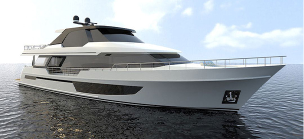 A rendering of an Ocean Alexander 27E yacht