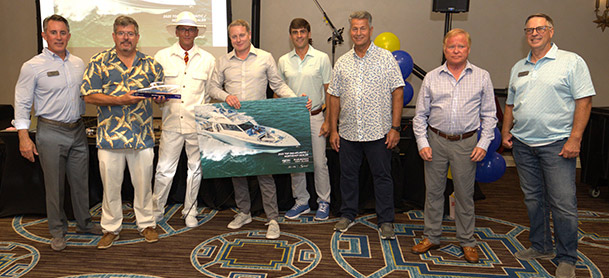 MarineMax Charleston Team accepting their Scout Boats Award