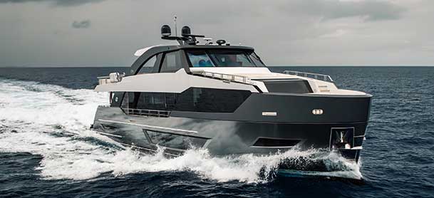 Ocean Alexander trawler on the water