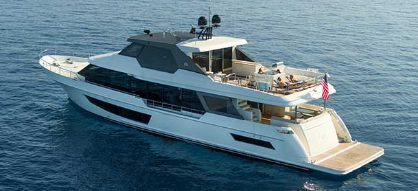 Ocean Alexander trawler on the water