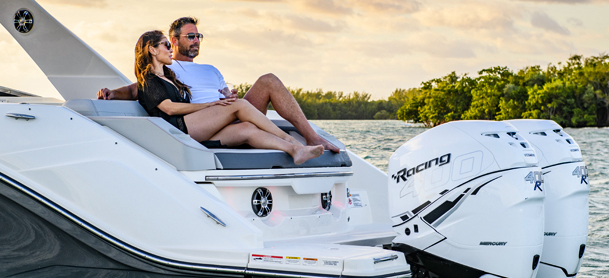 People on a boat relaxing