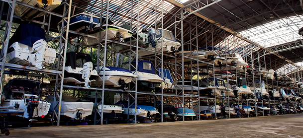 Boats in high and dry storage