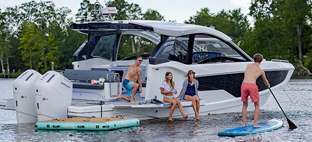 Galeon yacht on the warer