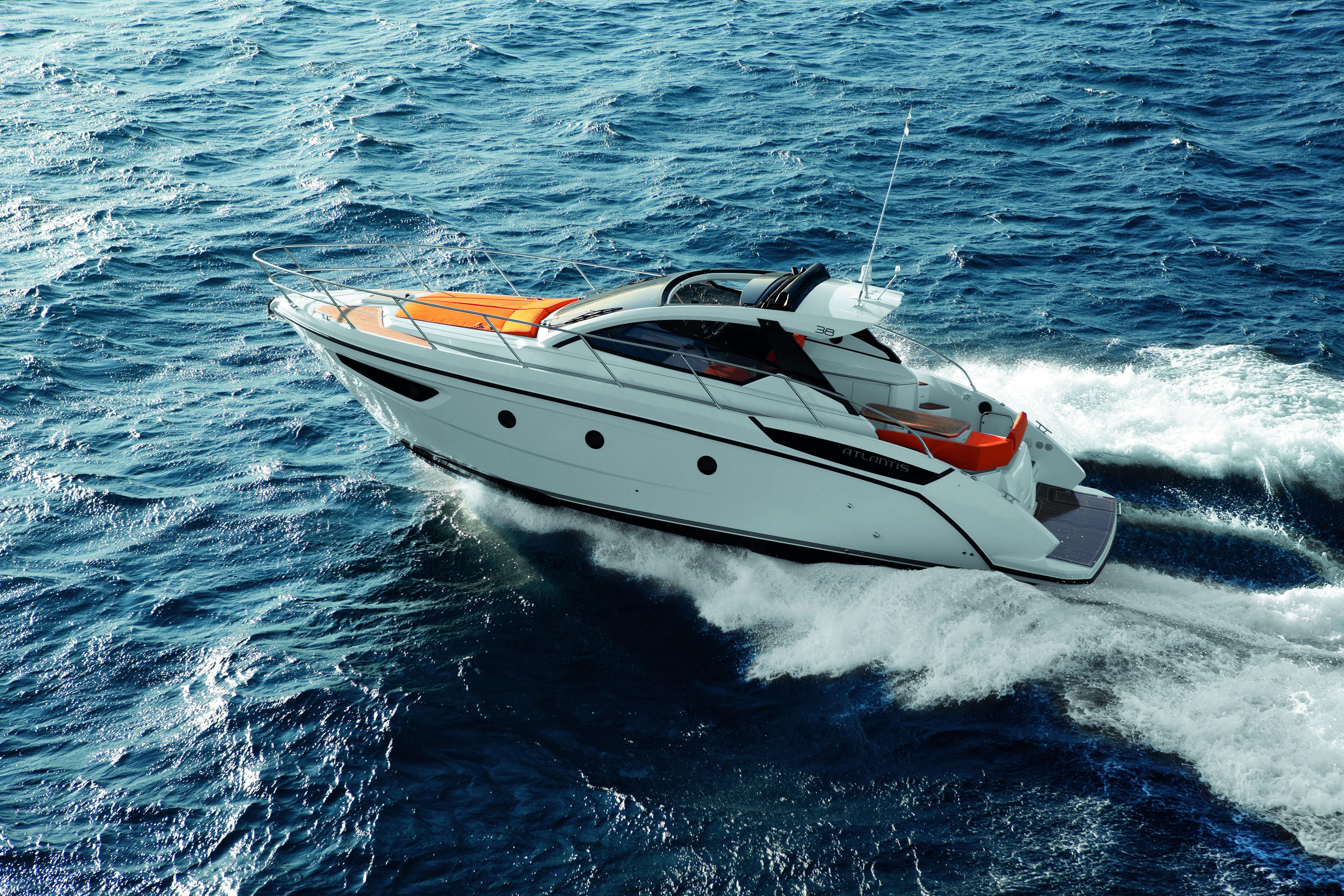 Azimut Atlantis sport yacht cruising out at sea