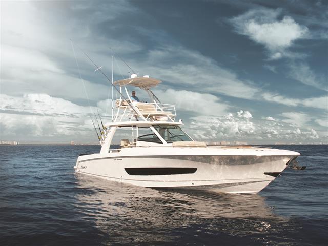 Open offshore fishing boat at rest during a fishing excursion