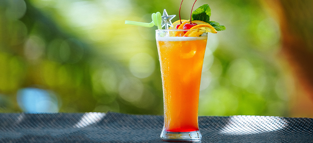 orange drink with fruit