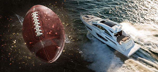 football and a cruisers yachts model