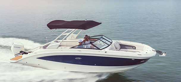 Sea Ray SDX 270 Outboard driving in the water