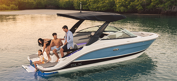 Sea Ray SLX 260 model in the water