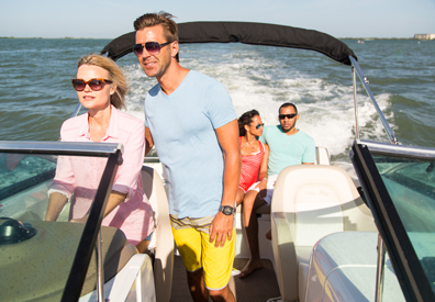 two couples taking boat out on the ocean