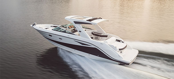 Sea Ray SLX 310 in the water